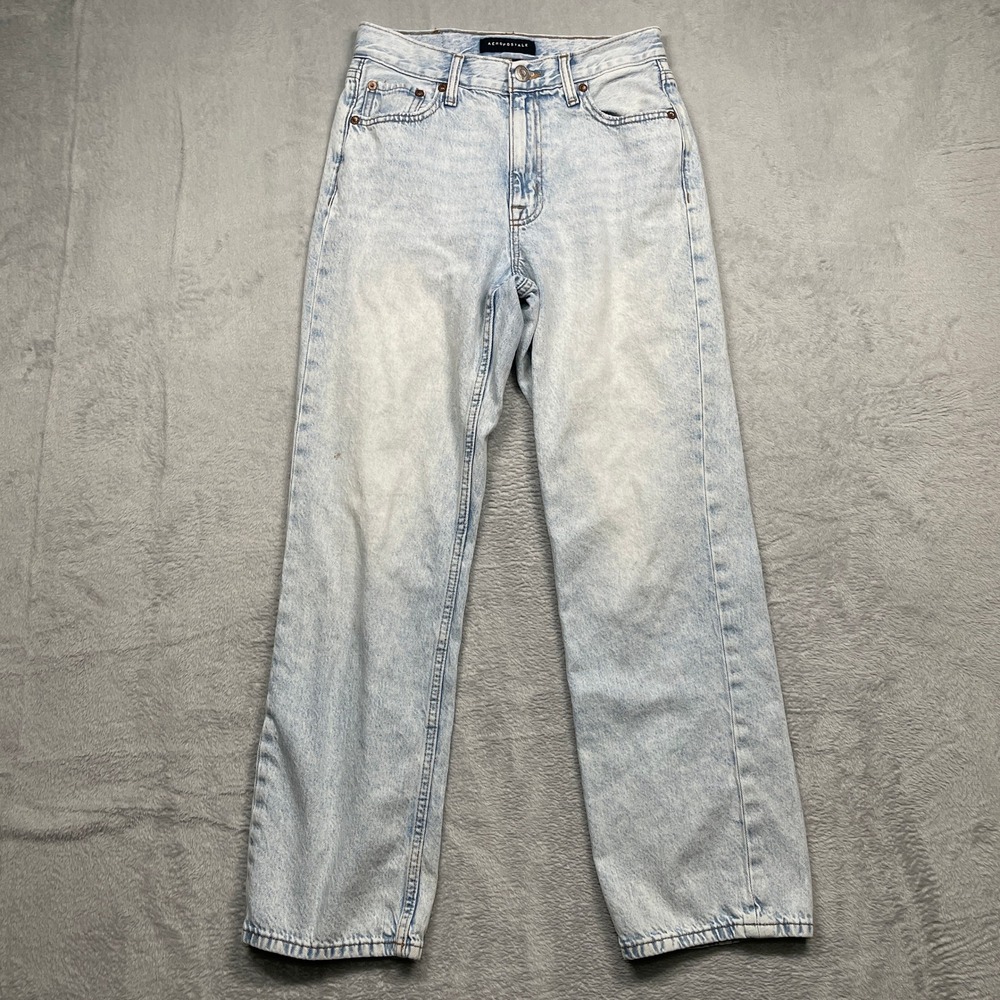 Aeropostale 90s Baggy Jeans Womens 2S Light Blue High Rise Relaxed Denim